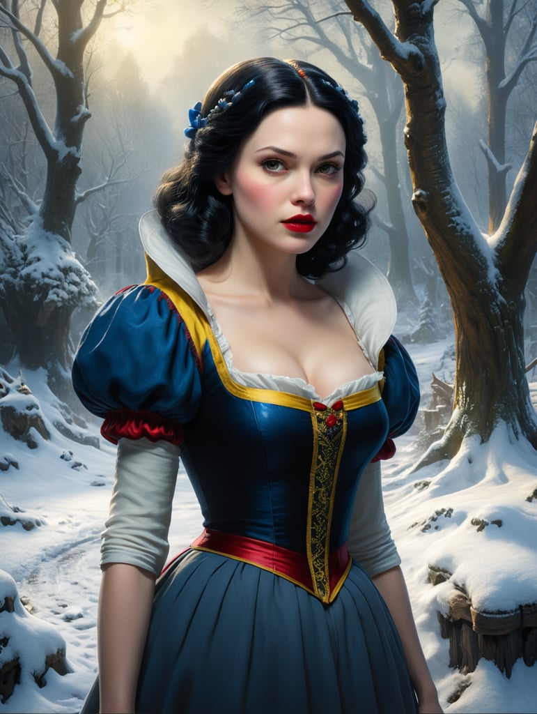 realistic snow white beautiful