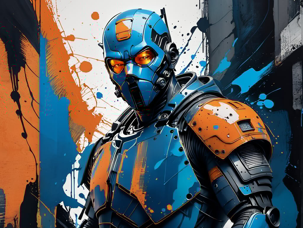 Человек стиль графика. Черный и синий цвет