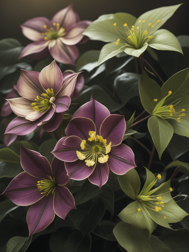 цветы морозник, очень яркие цвета, светит солнце в саду