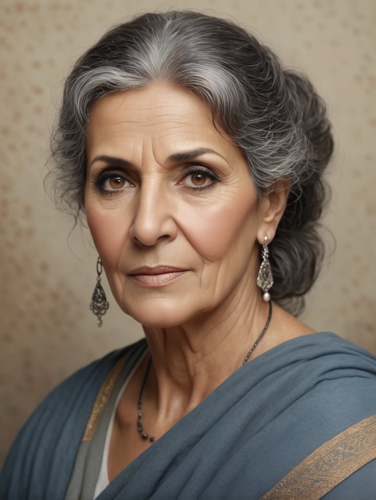 BEAUTIFUL 60 YEAR OLD GREEK WOMAN, REALISTIC