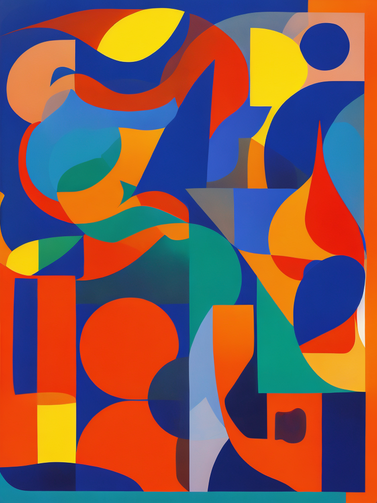 Matisse shapes, intricate colorful collage