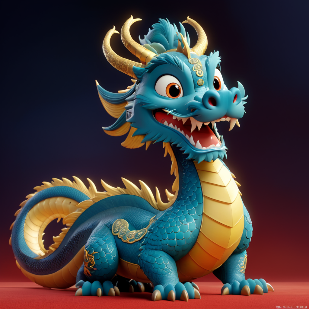 3d render of lunar Dragon, chinese, lunar year