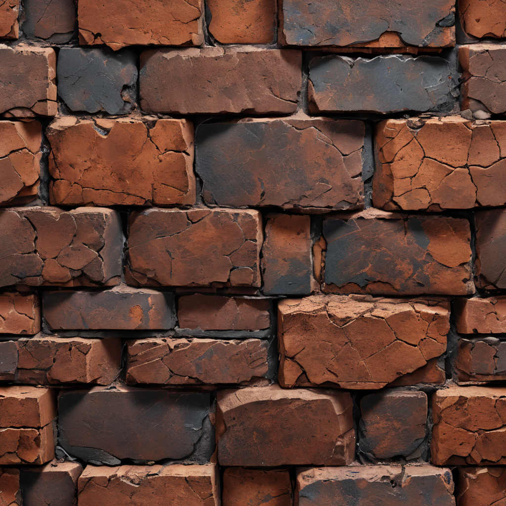 Cracked Brown brick texture, seamless