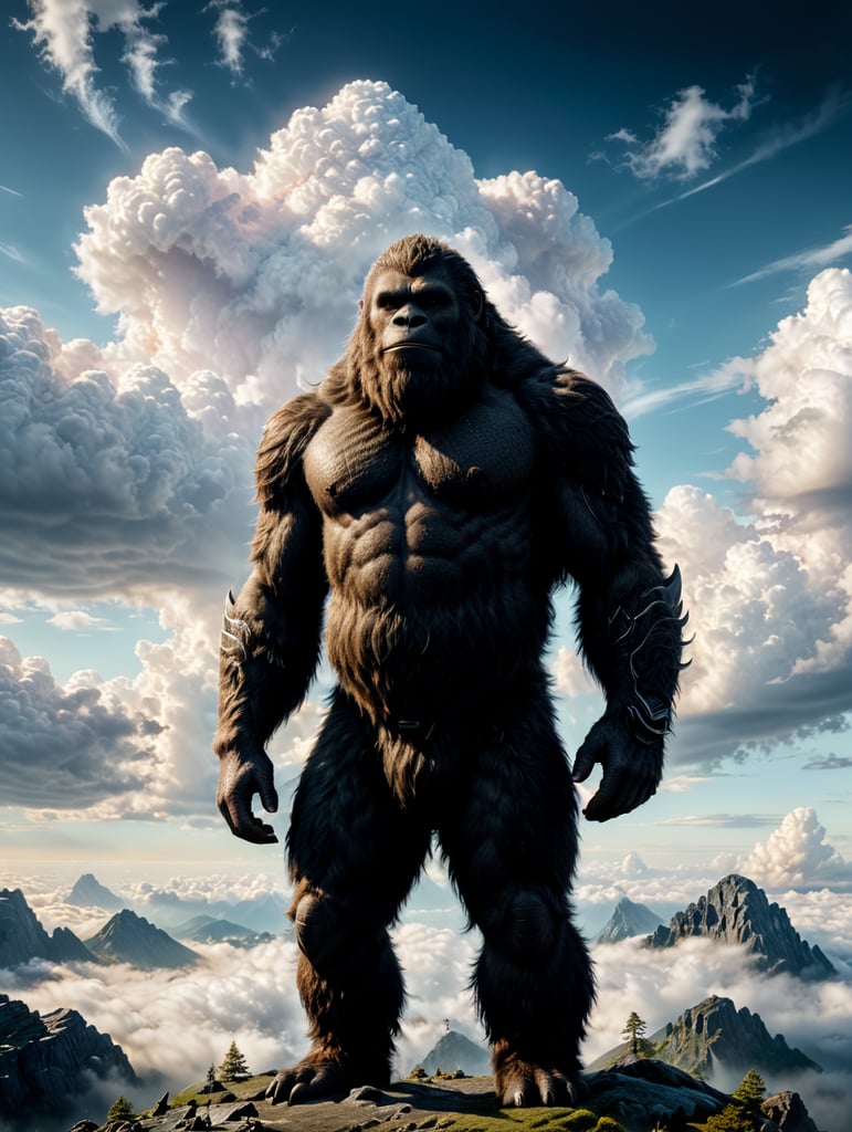 Premium Free ai Images | Sasquatch Vogue: Cloudbound Fashion Bliss