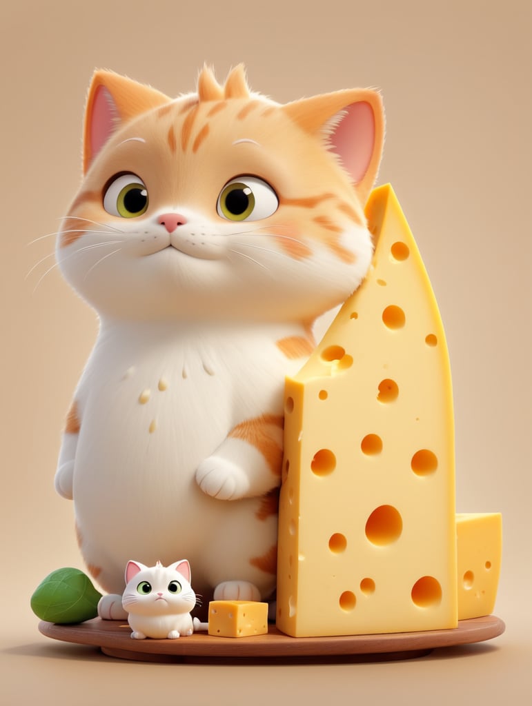 A cheese boy and a cheese cat