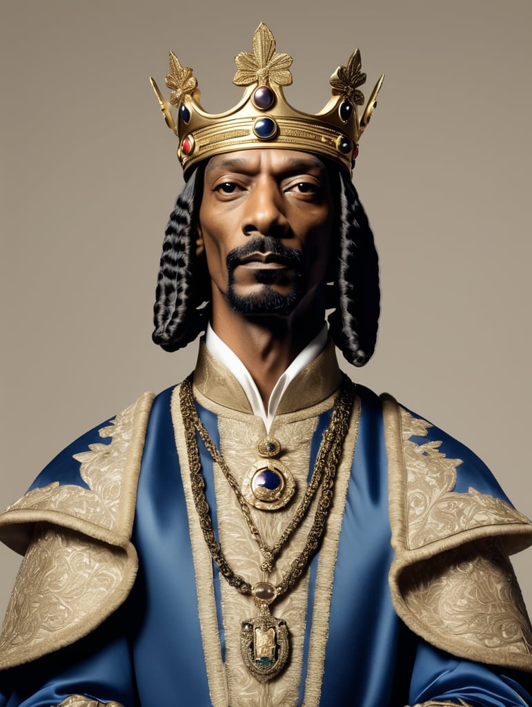 Snoop dog en costume royal en 3d