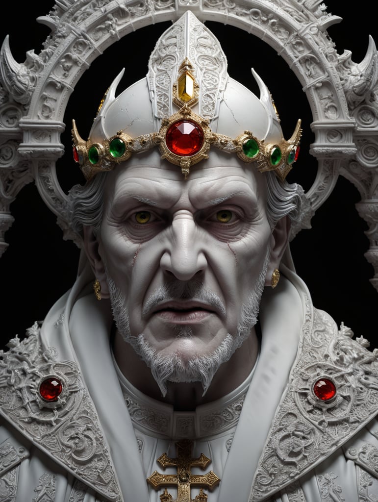 decapitated head of a bishop from the 3rd century church statue notre dame cathedral white image white stone high resolution white colors