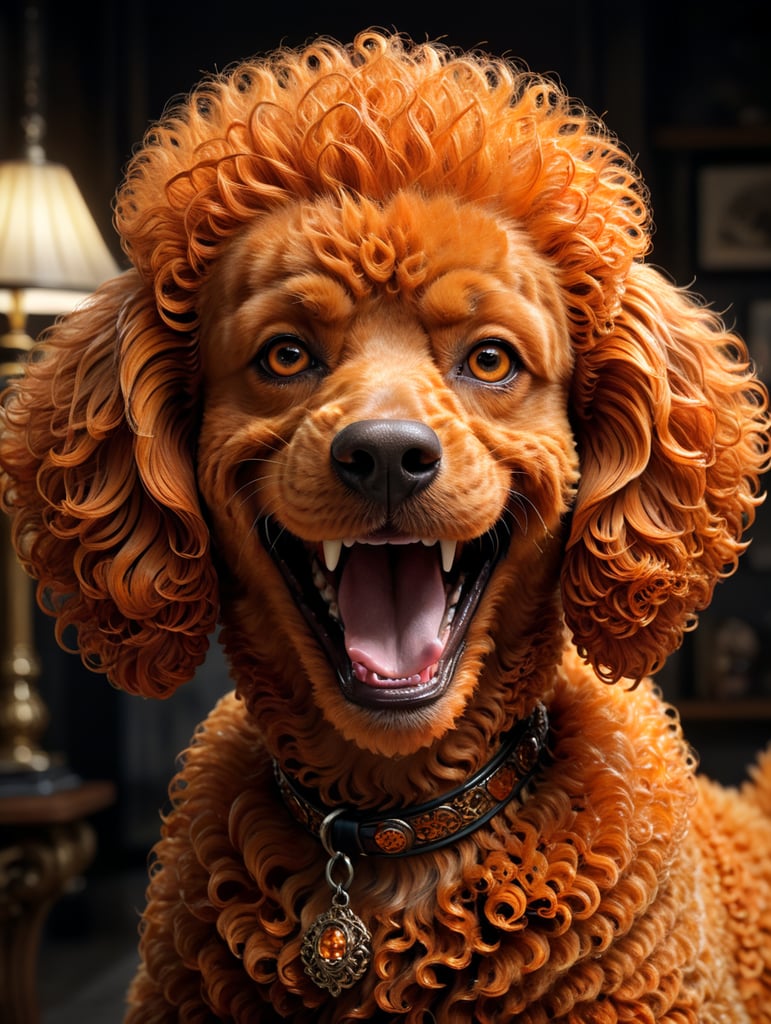 Smiling orange poodle