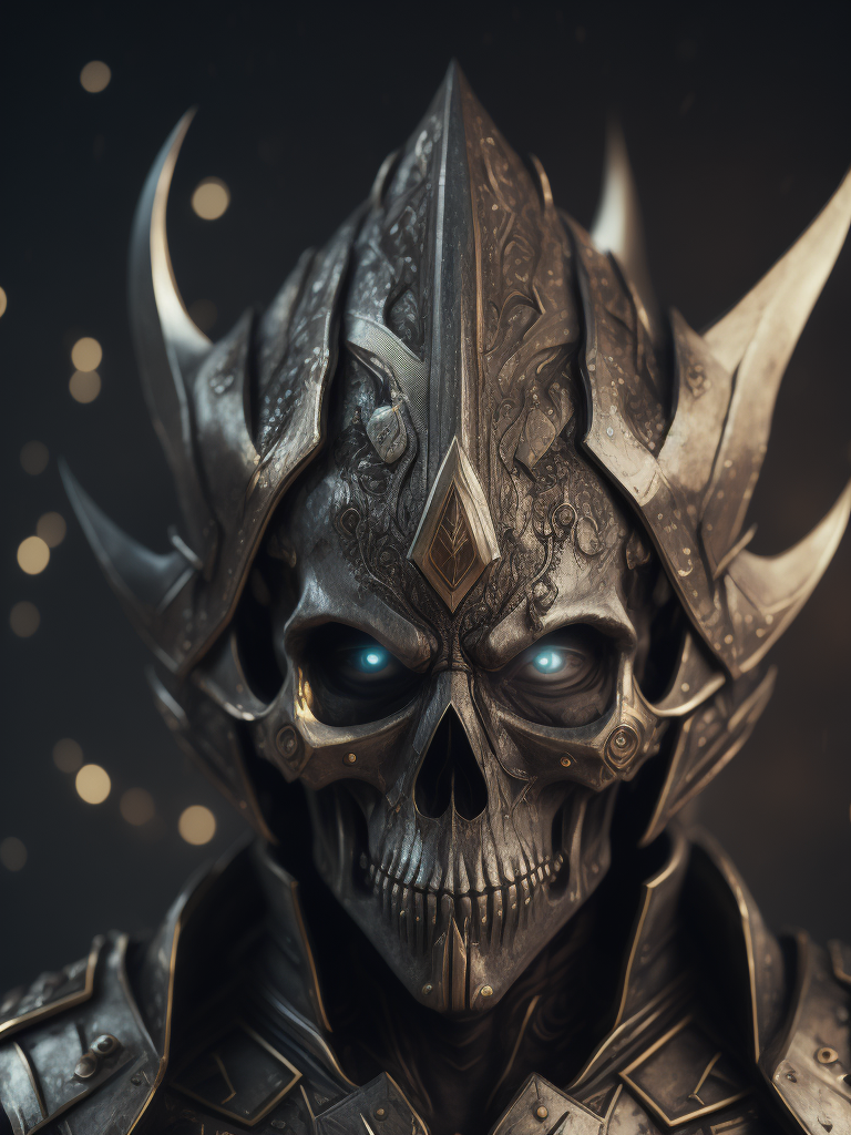 metal maden male chaos warrior, skulls on the ground, Glass, Polygon, ultra detailed, intricate, bokeh, photo, 8k, dark, dynamic action, pale washed out style, shot on cyanotype, cracked lens, dreamy nostalgic, soft focus, dark vignetting, light leaks, medium photography, gloomy artistic painterly ethereal, whimsical, coarse grain photo