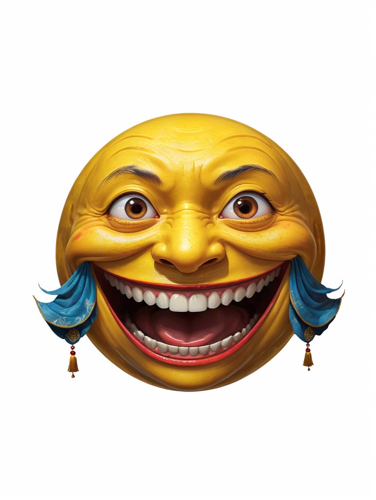 Extreme happiness, Chinese laughter emoji as a human