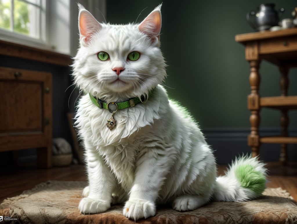 Имя Барни кот мальчик окрас белый с серыми оттенком глаза светло зелёные хвост длинный белый порода шотландская он сидит