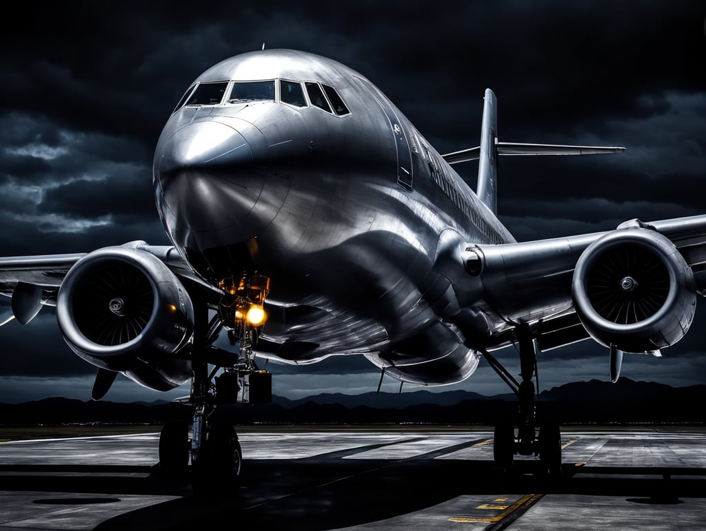 a airplane repaired with silver duct tape