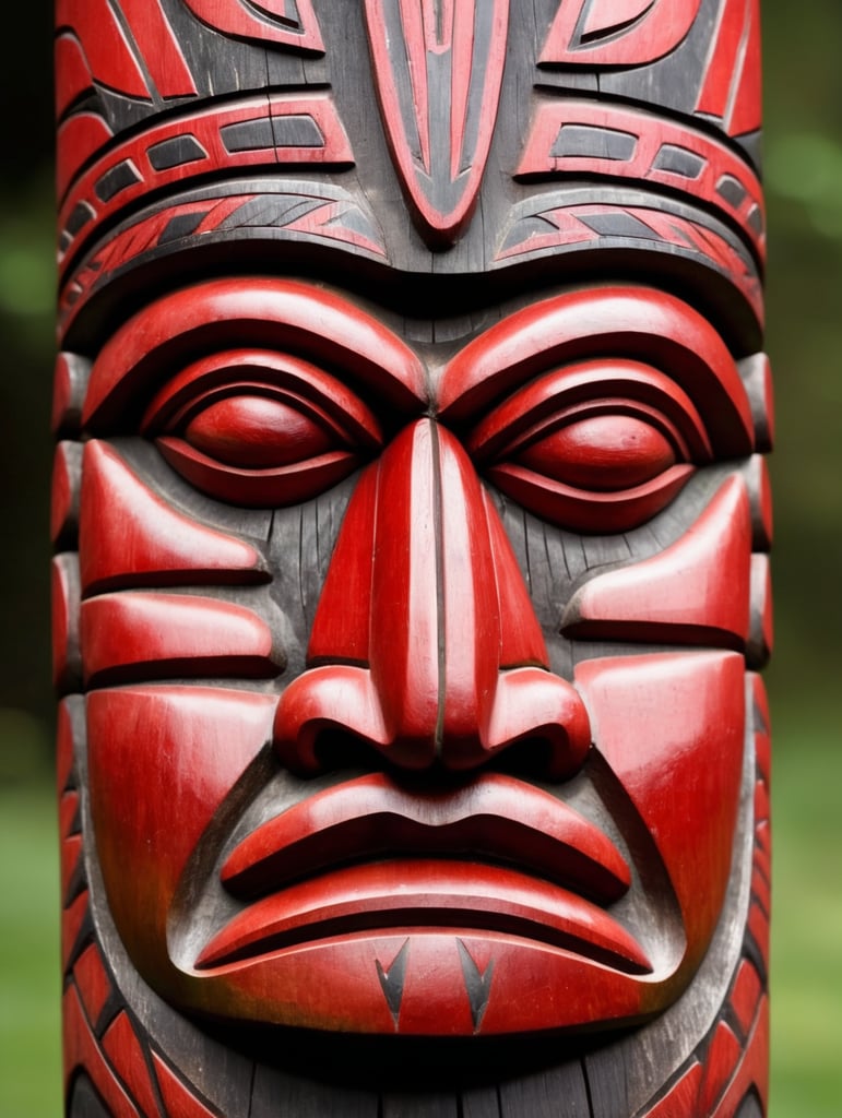 carved wooden totem, redskin, first nation, pole