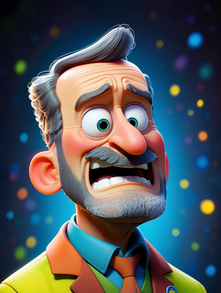 Half-body cartoon Portrait of Louis Pasteur, bright and saturated colors, highly detailed, sharp focus, Bright expressive, Dramatic Lighting, Depth of field, Incredibly high detailed, on a white background