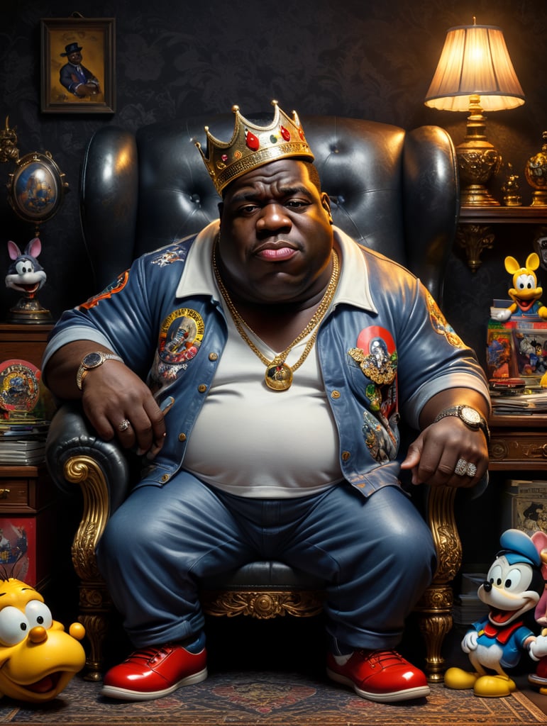 biggie smalls as A cartoon character, such as Mickey Mouse, Bugs Bunny, or Homer Simpson.