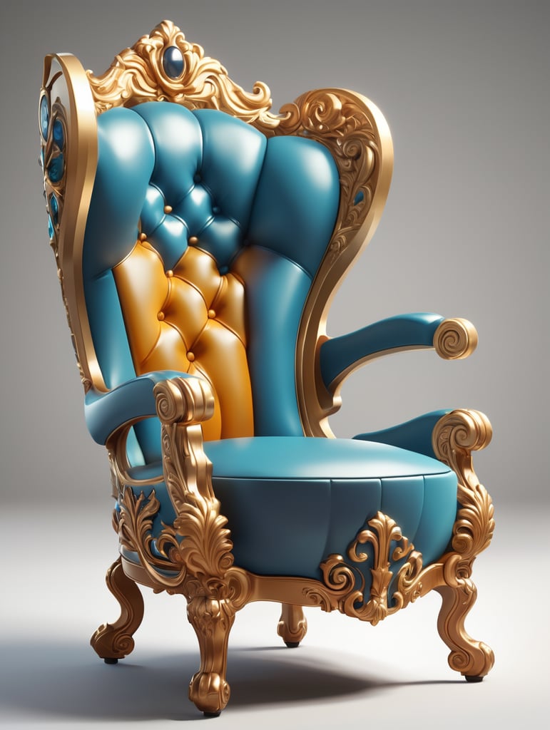 Beauty armchair, concept art by a senior artist, 3D Style, game, stylized cartoon, isolated on white, Inspired by trends, detailed painting, mobile, playrix, mobile