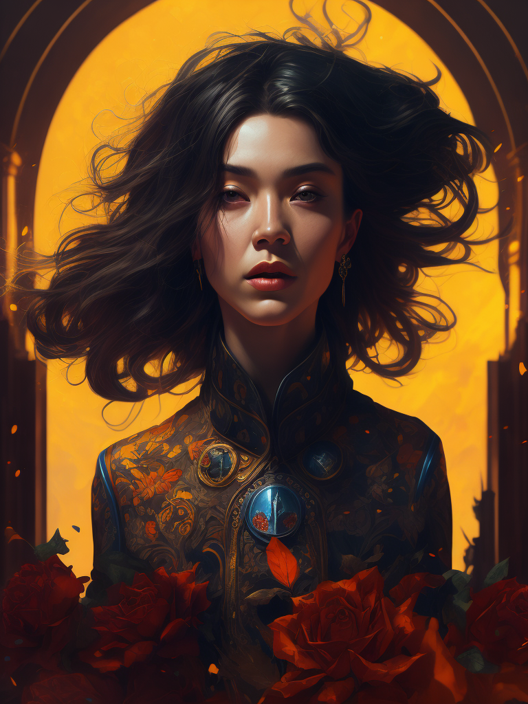 Portrait of the most beautiful form of chaos, elegant, a brutalist designed, vivid colours, romanticism, by james jean, roby dwi antono, ross tran, francis bacon, michal mraz, adrian ghenie, petra cortright, gerhard richter, takato yamamoto, ashley wood, atmospheric, trending on artstation, masterpiece.