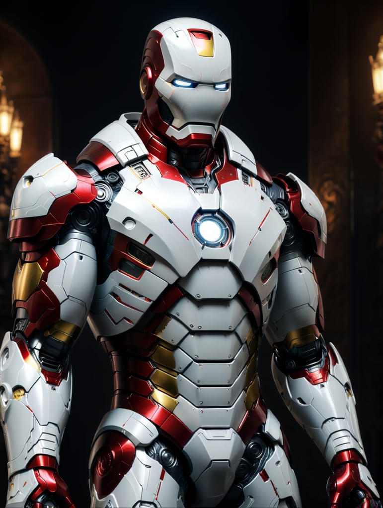 white man with iron man armor