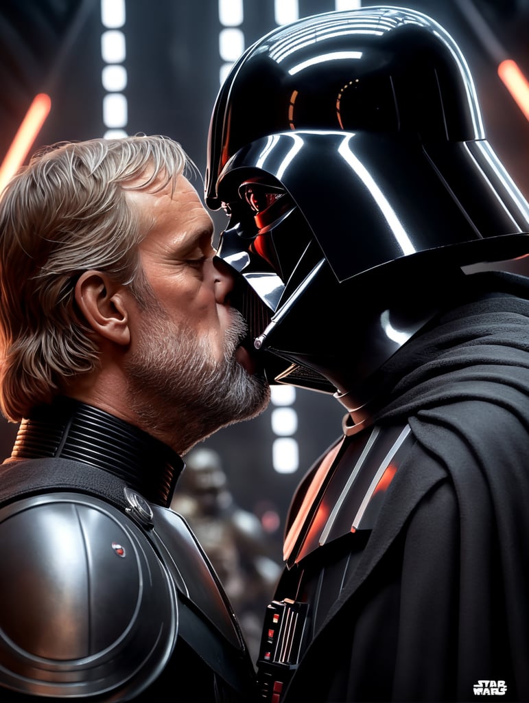 make an image luke skywalker kissing darth vader