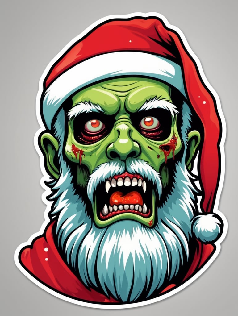 Pop art illustration, sticker, zombie, cute