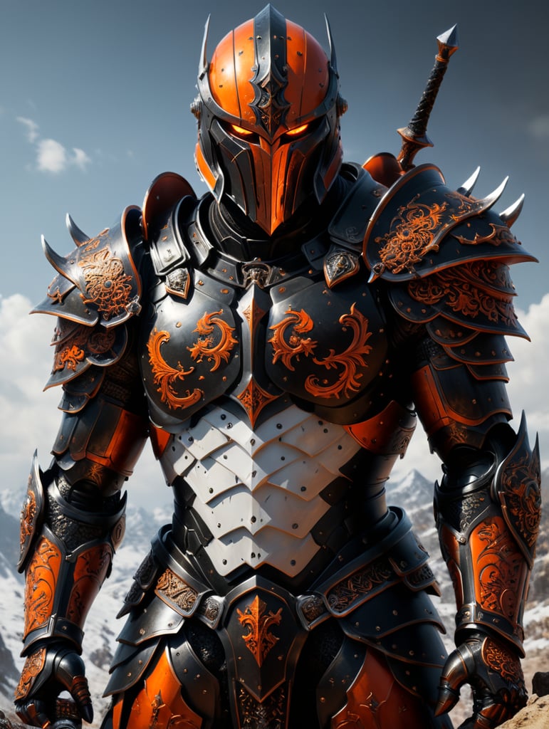 Make the Armour white and black and orange