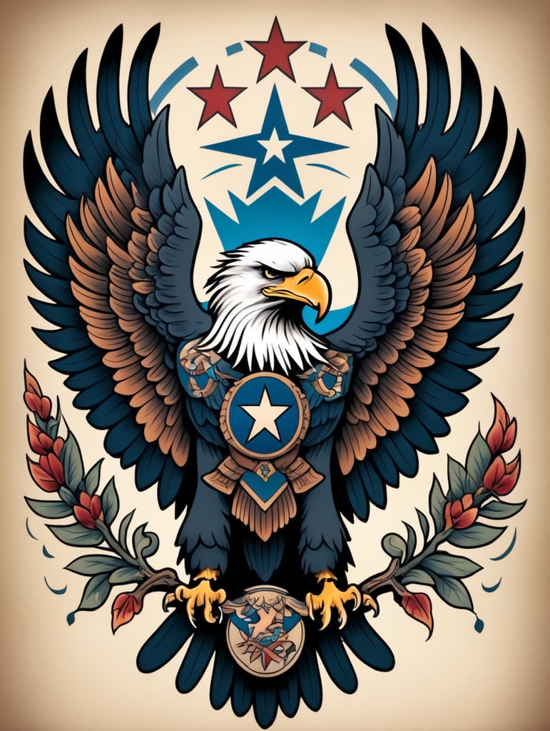 American traditional eagle tattoo design