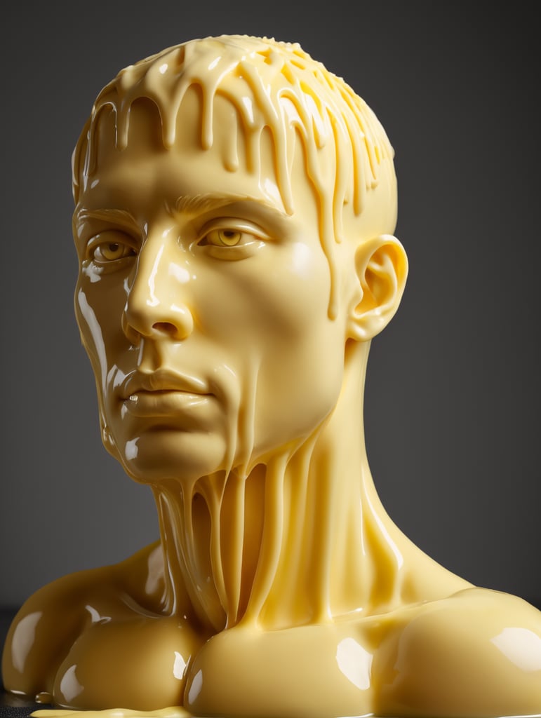 a person made of butter, melted