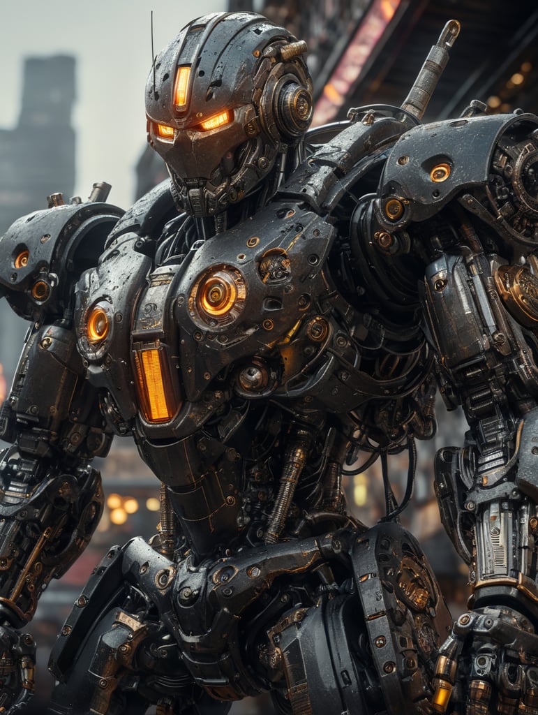 Robô mecha estilo cyberpunk