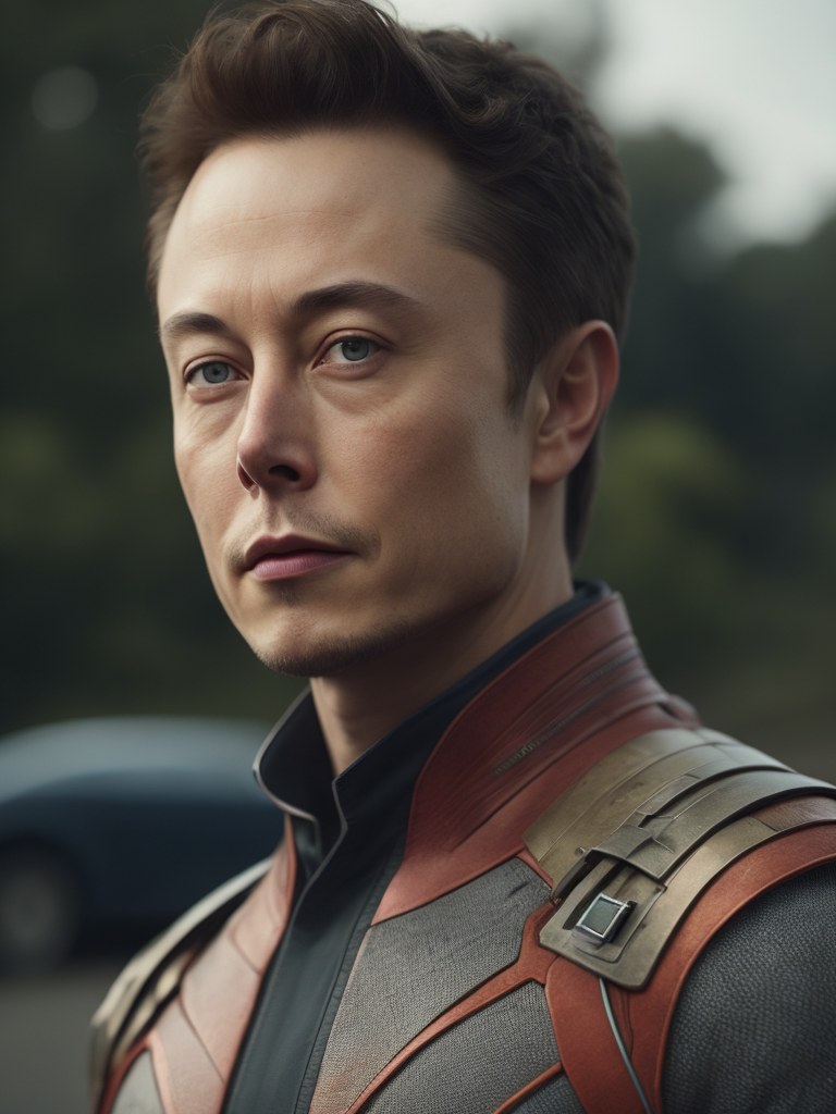 Elon Musk in the Iron Man suit from the Marvel Universe, Full body, high definition, photography, cinematic, detailed character portrait, detailed and intricate environment,