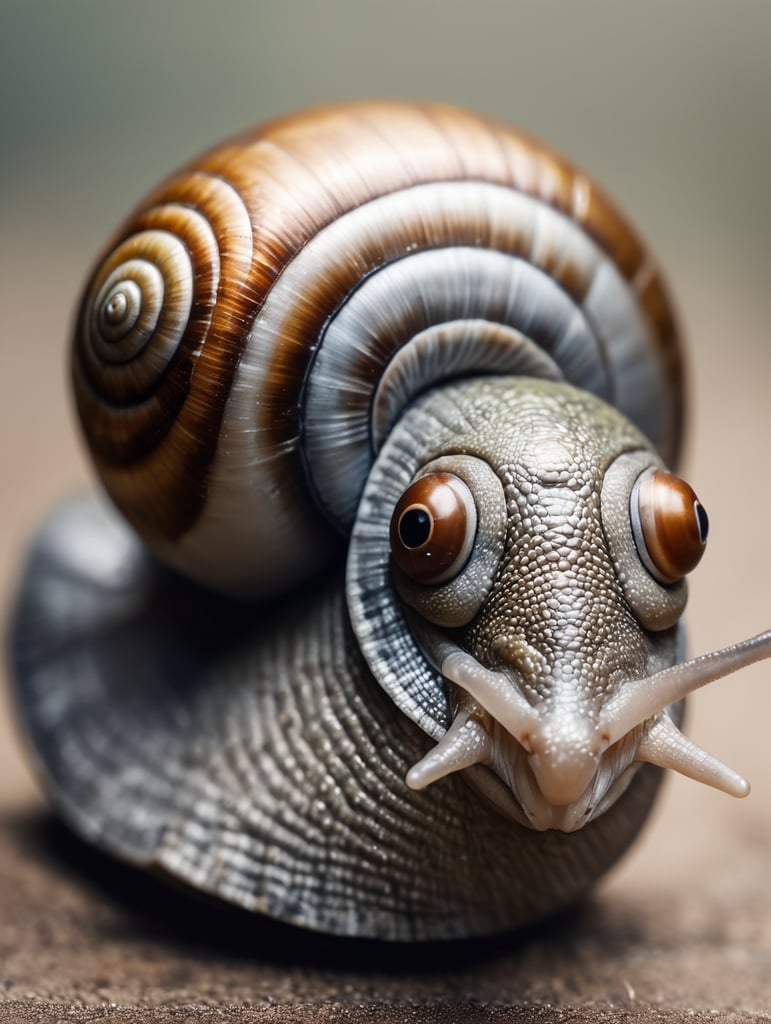 Glam metal snail portrait