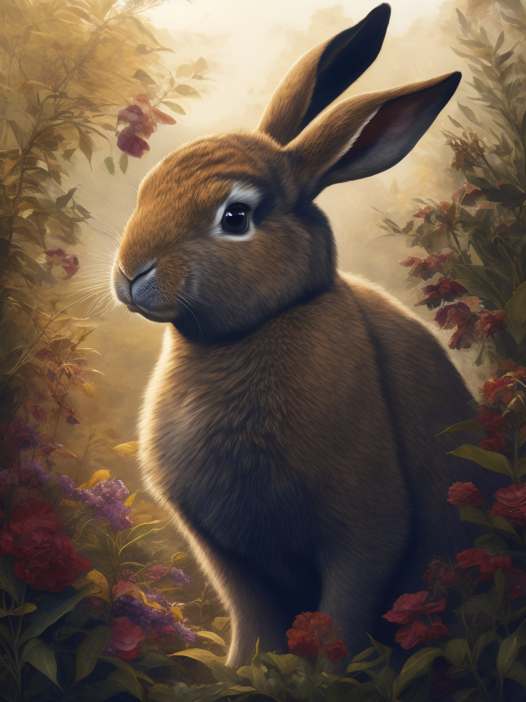 watercolor art rabbit floral design nature inspired art wildlife artwork animal themed painting watercolor masterpiece botanical illustration rabbit in floral setting artistic wildlife depiction