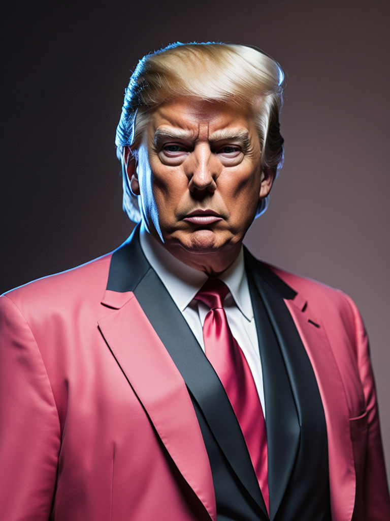 Donald trump in a pink suit