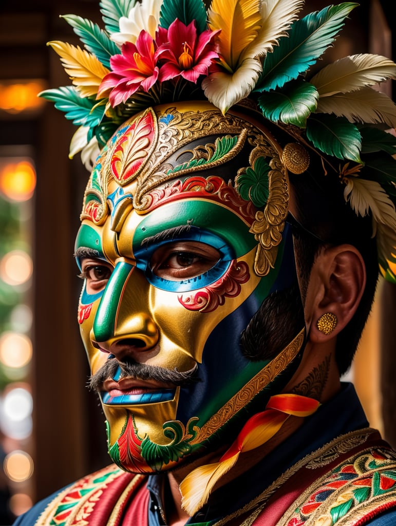 homem com mascara mexicana