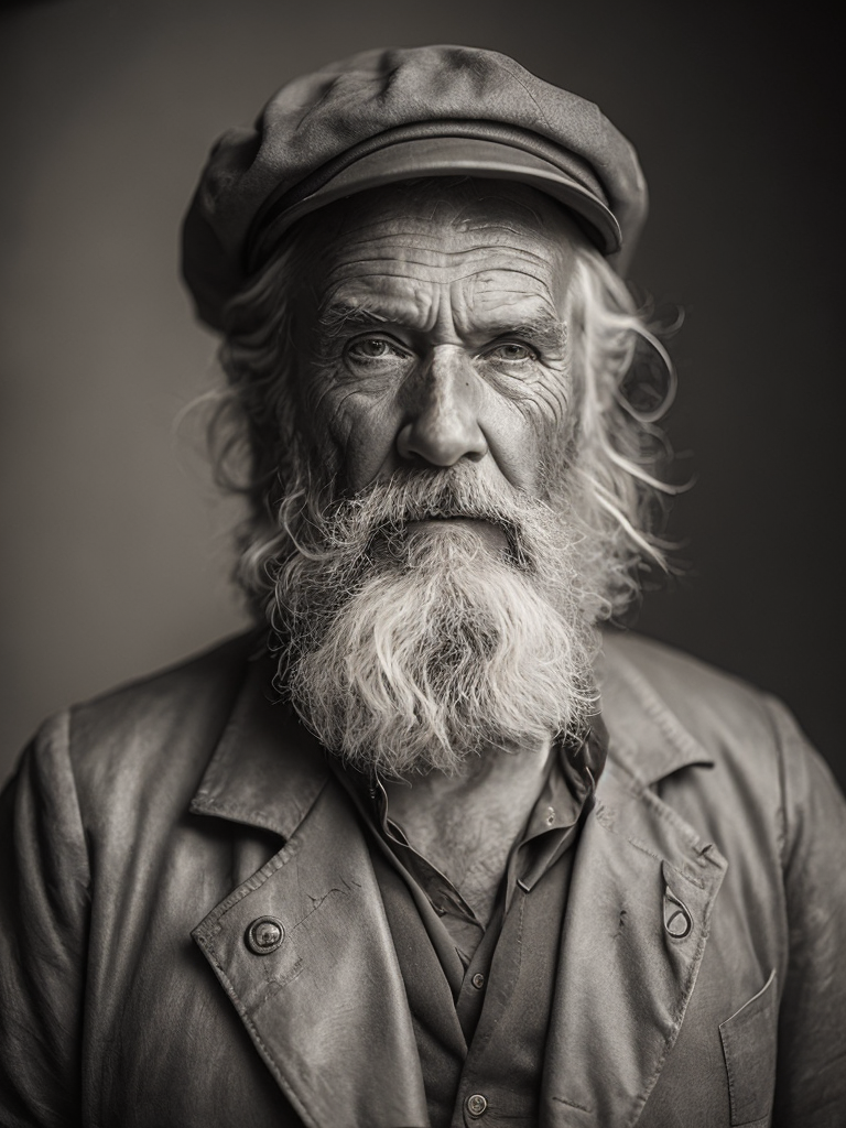 a wet plate photograph of a grizzled old sea captain