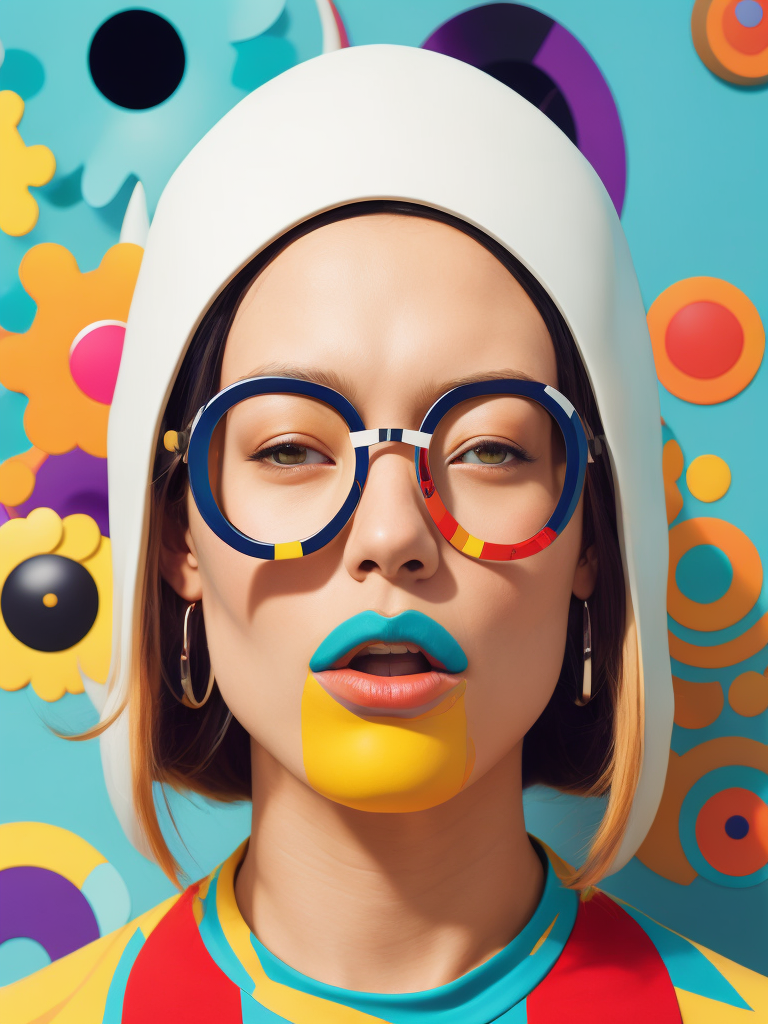 3d character, flat vector illustration, Glazier, by Jimmy Marble and Takashi Murakami