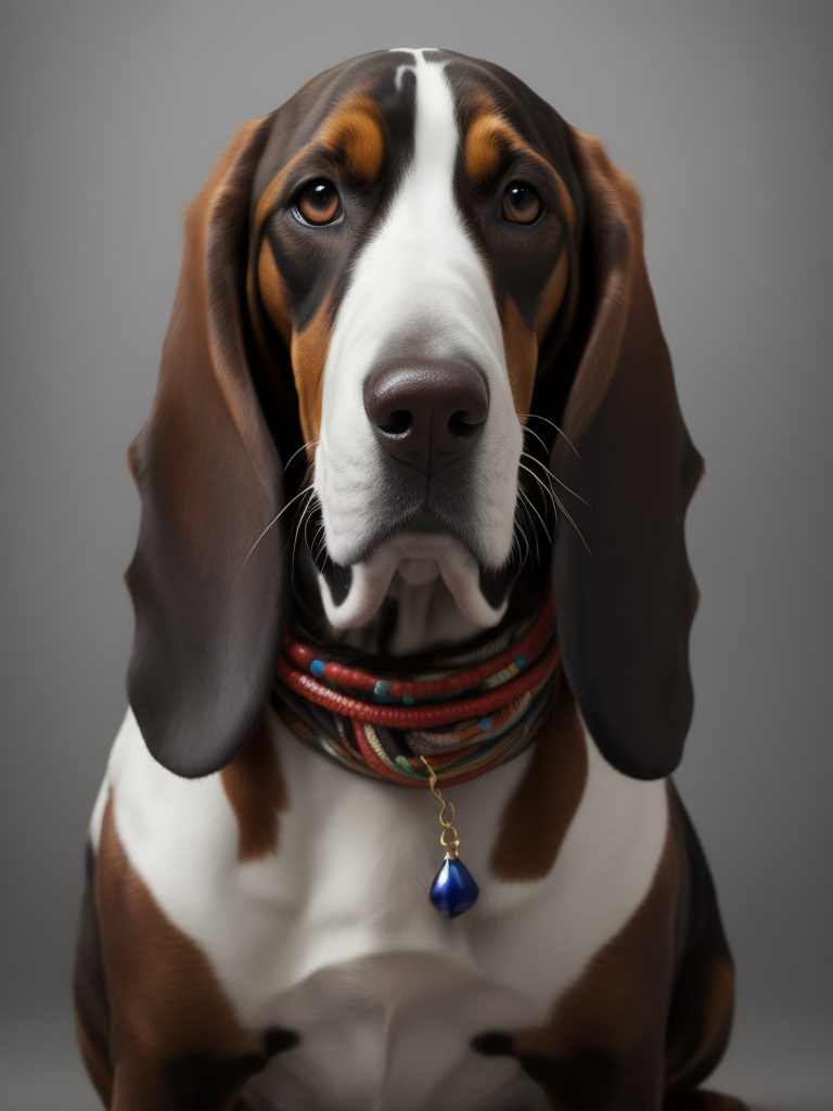 basset hound with a friendship bracelet