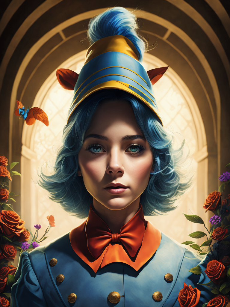 Alice in wonderland, vivid colors, wide angle, super highly detailed, professional digital painting, concept art,