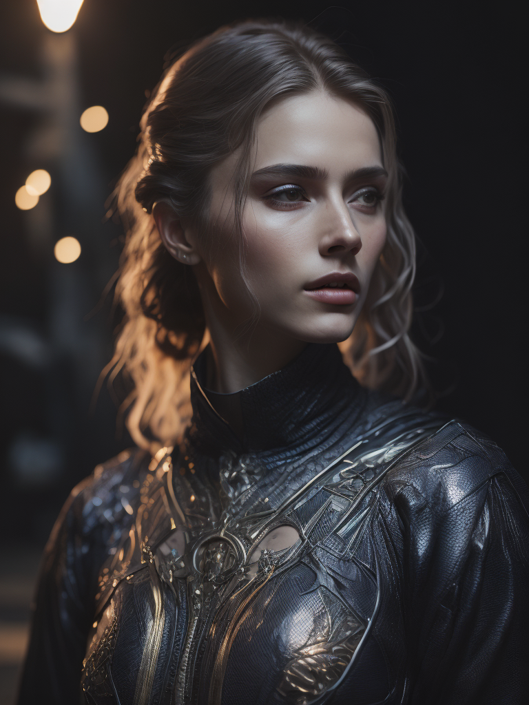 (photo realism), high-class detailing, gothic, (chrome and neon), gothic, chrome and neon, cyberpunk, dramatic, extreme composition, realistic, intricate detail, cinematic shot, lighting, photography lighting, lightroom gallery, behance photography, professional photo, unsplash, uhd, group f 64, luminism, 8k, unreal engine 5, ultra sharp focus, intricate artwork masterpiece, ominous, intricate, epic, vibrant, quality production, cinematic character render, ultra high quality model, super realistic, realistic photography, extra sharp details, sharp focus, watercolor style, artgerm, wlop, alphonse mucha, perfect composition, 8 k artistic photography, photorealistic concept art, soft natural volumetric cinematic perfect light, chiaroscuro, award - winning photograph, masterpiece, oil on canvas, atmospheric, dramatic lighting, 8k, very detailed, cinematic lighting, unreal engine, octane render, photorealistic, hyperrealistic, sharp focus, soft lighting