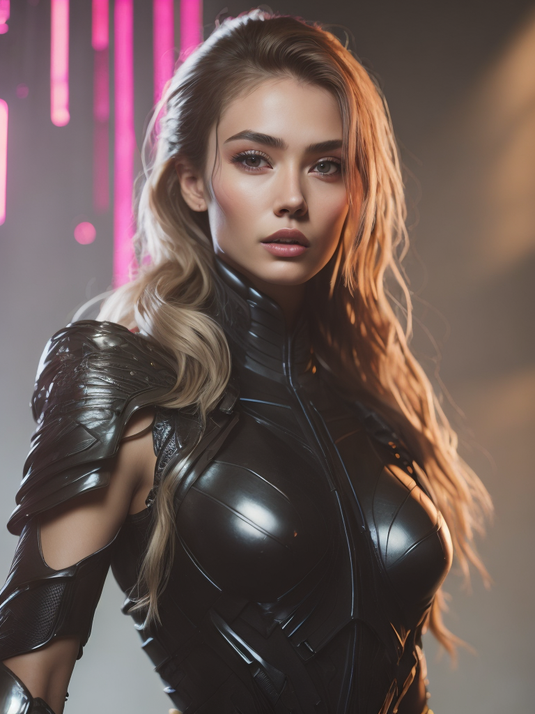 Cyberpunk, sci-fi woman, fantasy, kodak portra 400, 8k, soft light, volumetric lighting, highly detailed, goddess of victory style, portrait photo of a beautiful gorgeous girl, skin formed by digital optical fiber, intricate, elegant, highly detailed, digital painting, concept art, smooth, sharp focus, comic illustration,