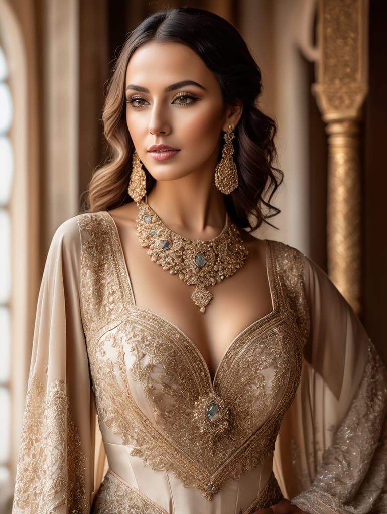 Caftan traditionnel, morrocan style, corset-style dress, haute couture, luxury, fashion design elegant