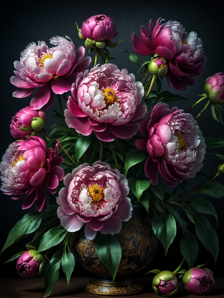 пионы в стиле Дали