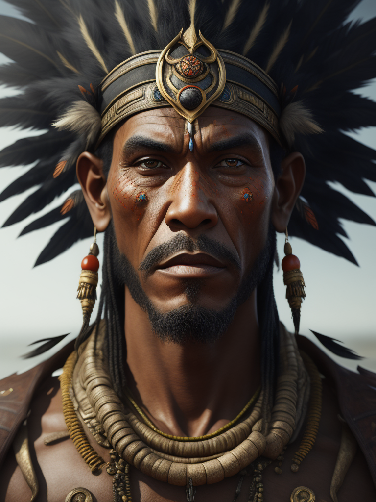 Native american taino warrior man