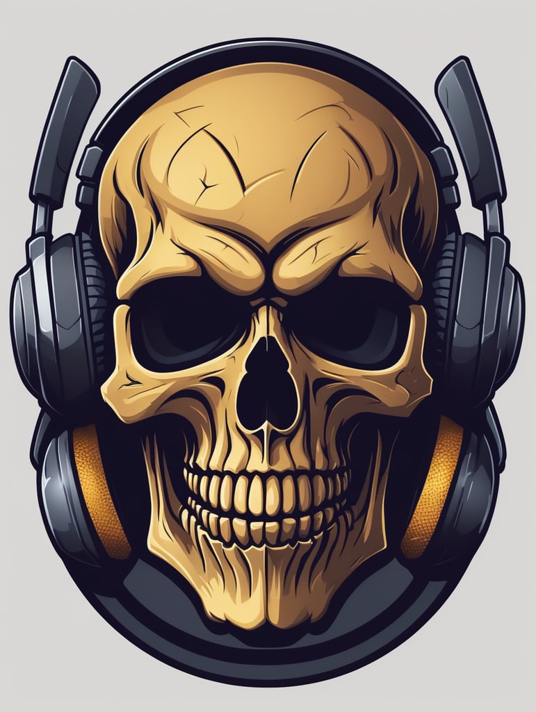 Skull detailed esports gaming logo, vector image