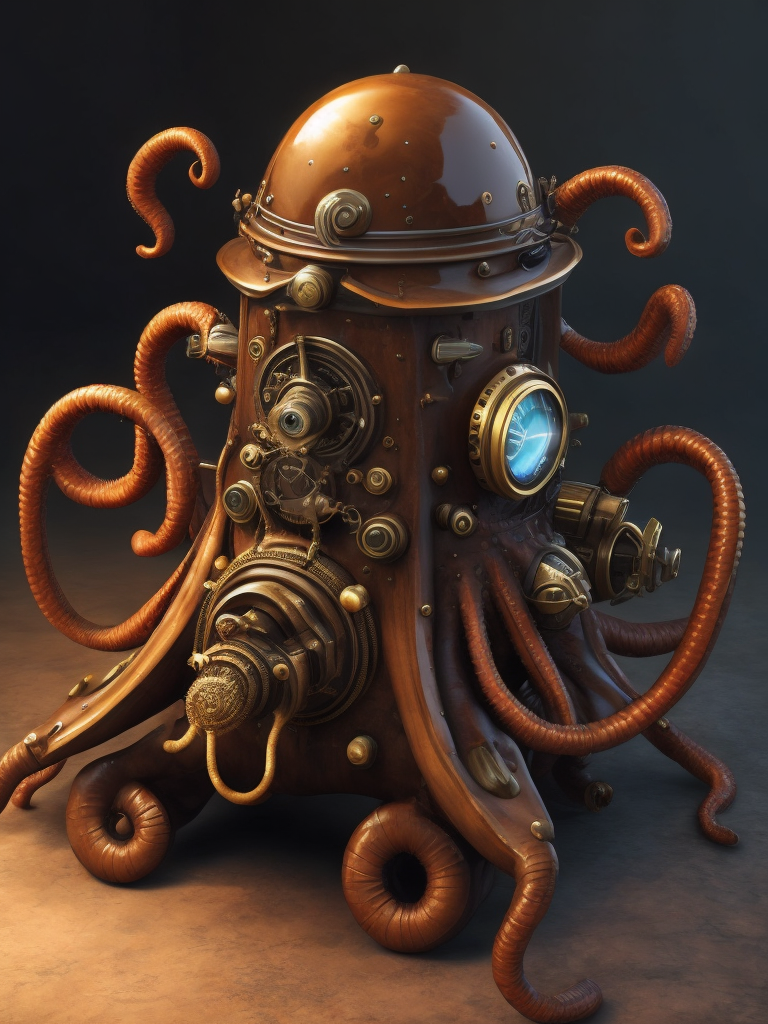 Octopus steampunk machine