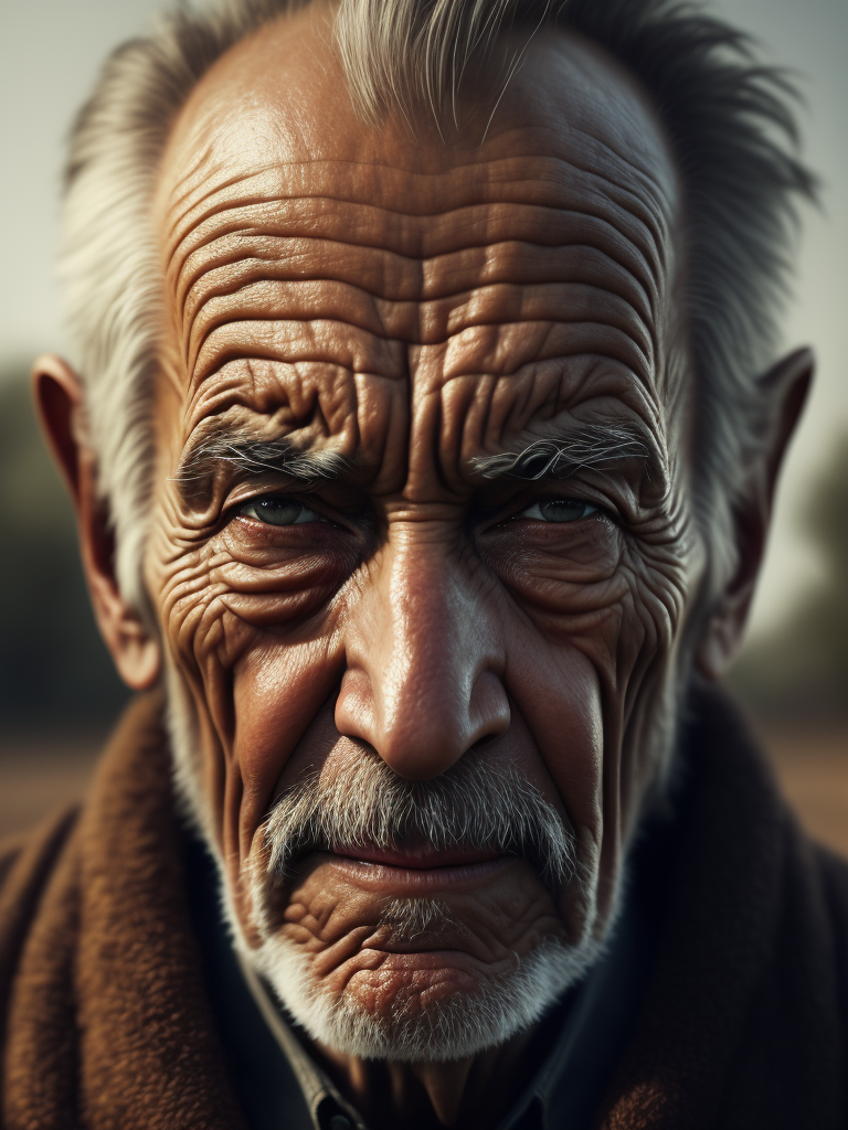 Portrait of an elderly crying man, high definition, photography, cinematic, detailed character portrait, detailed and intricate environment