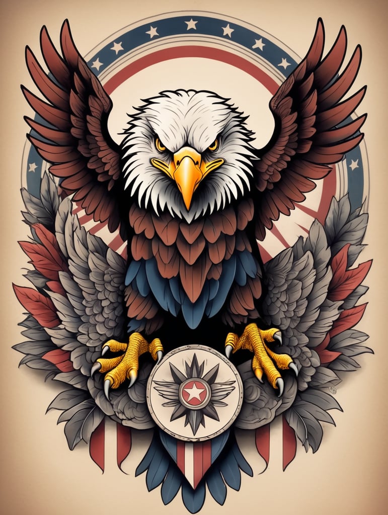 American traditional eagle tattoo design