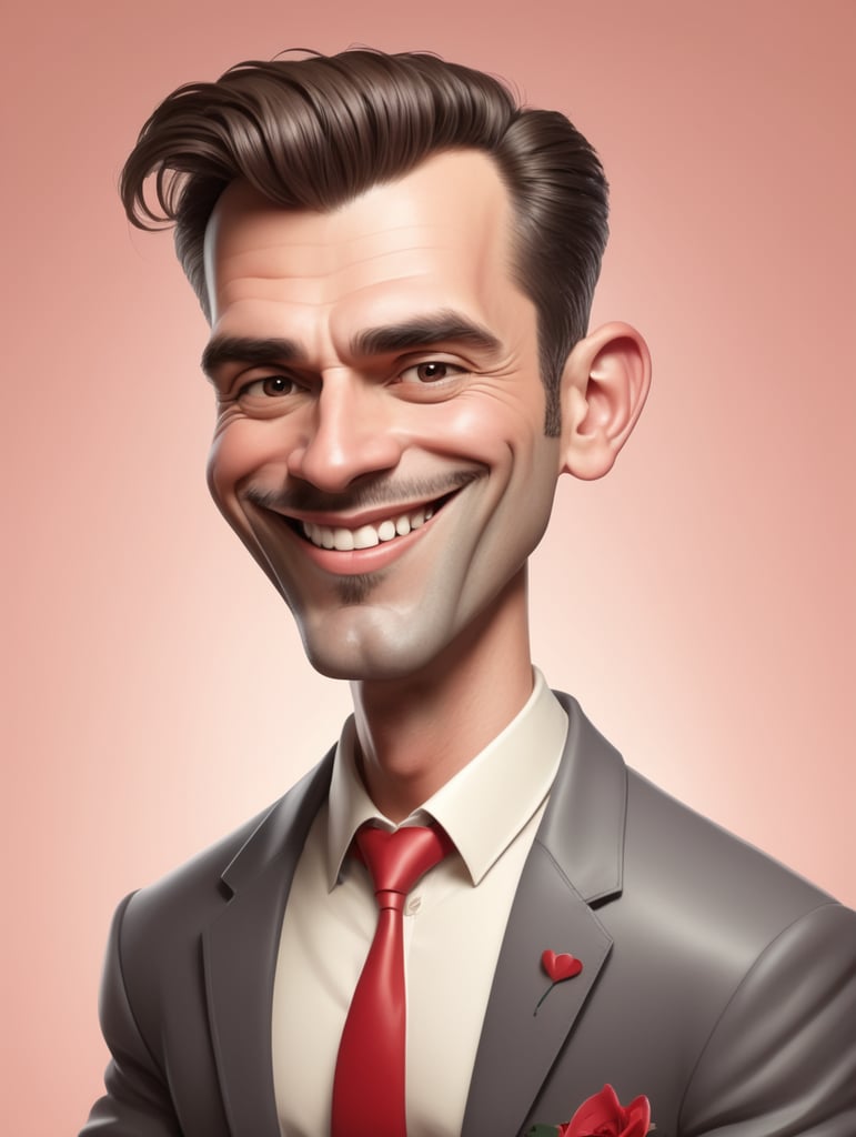 valentine caricature of a single men