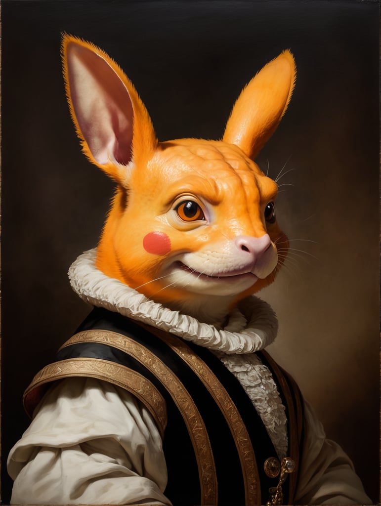Portrait of charmander, style of Rembrandt
