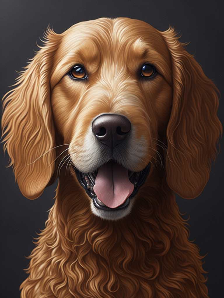 golden doodle dog by Alex Gross