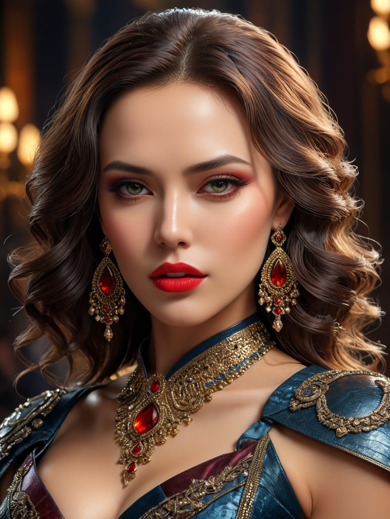 Crea una composición que exprese la admiración, el amor y el deseo de un hombre por una mujer, utiliza el titular "tu eres lo más bello". Gran detalle, textura, colores saturados, elegante, Vogue, revista de moda, enfoque nítido, maquillaje expresivo y brillante, luz dramática, profundidad de campo, fondo desenfocado